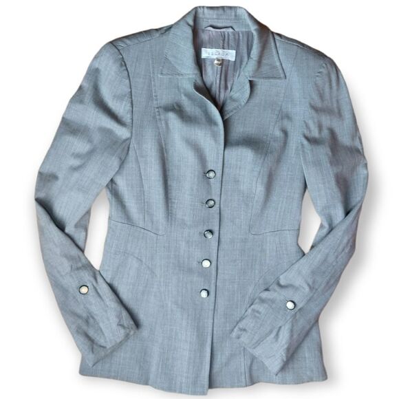 Escada Grey Fitted Blazer Size 36 Small - Picture 11 of 12